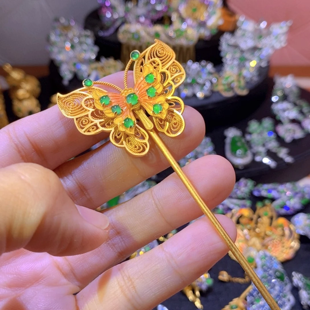 翡翠银S925镶嵌项圈天然翡翠