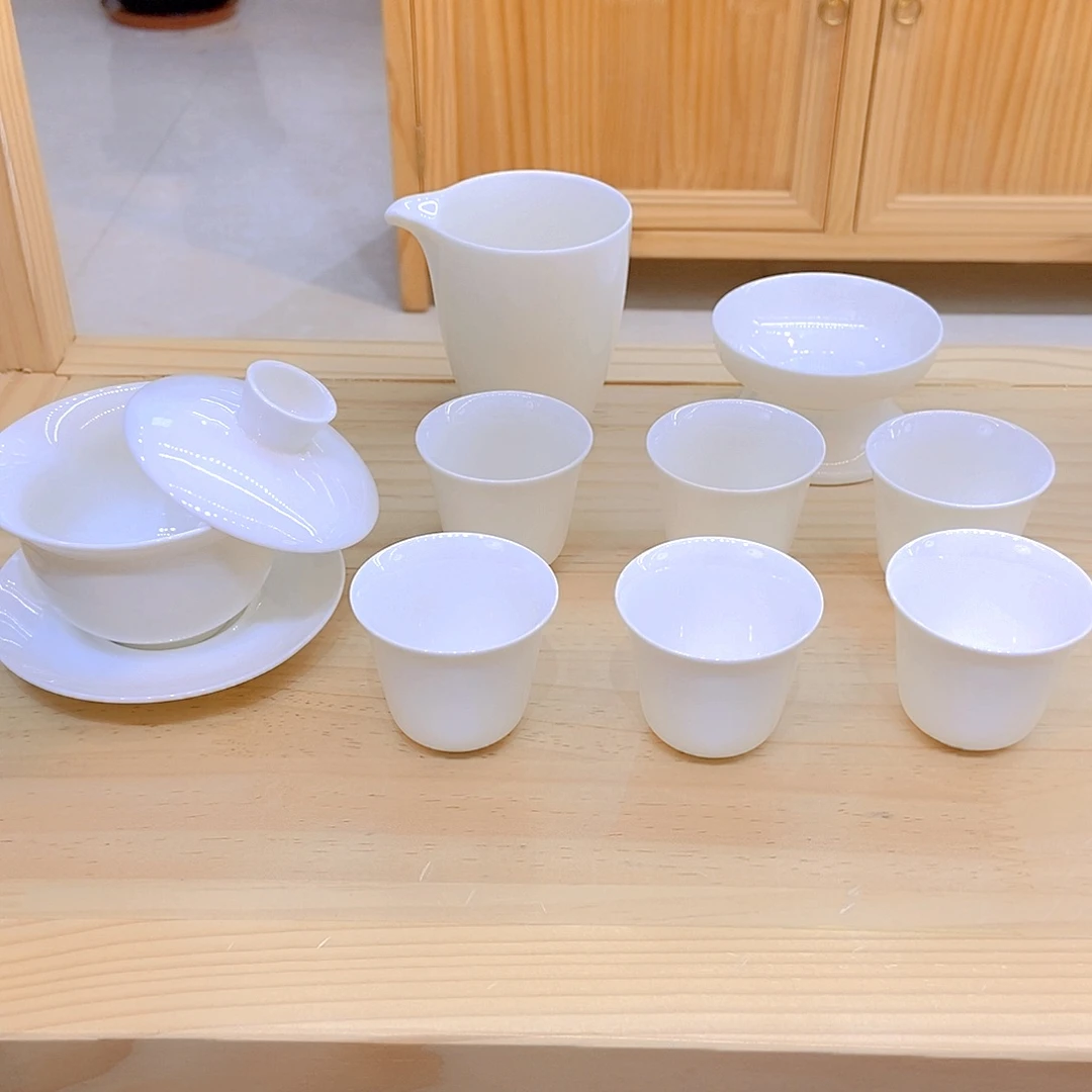 羊脂玉瓷茶具套装