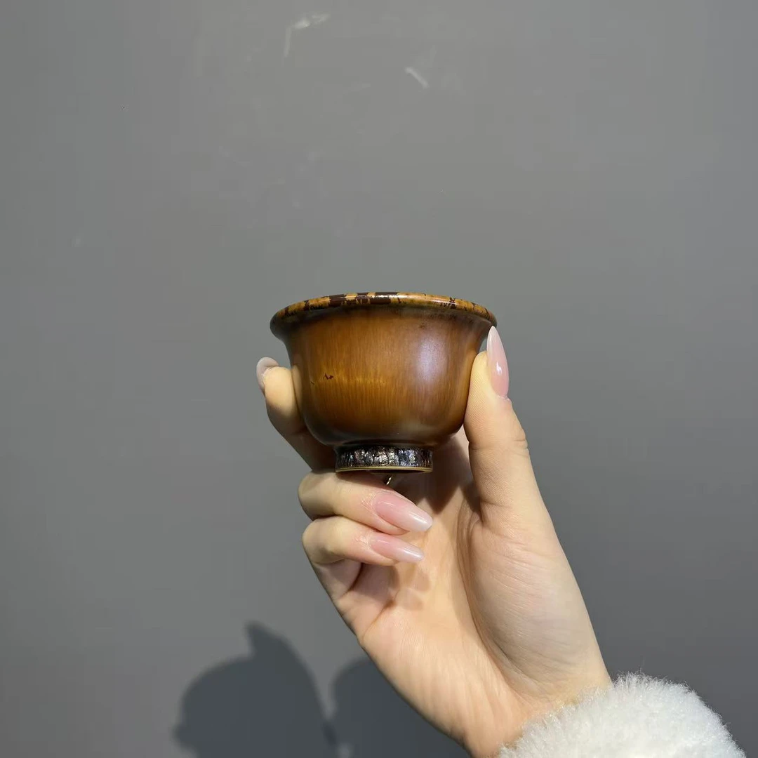 预售 荣器 木首釉 小压手杯（纯釉）