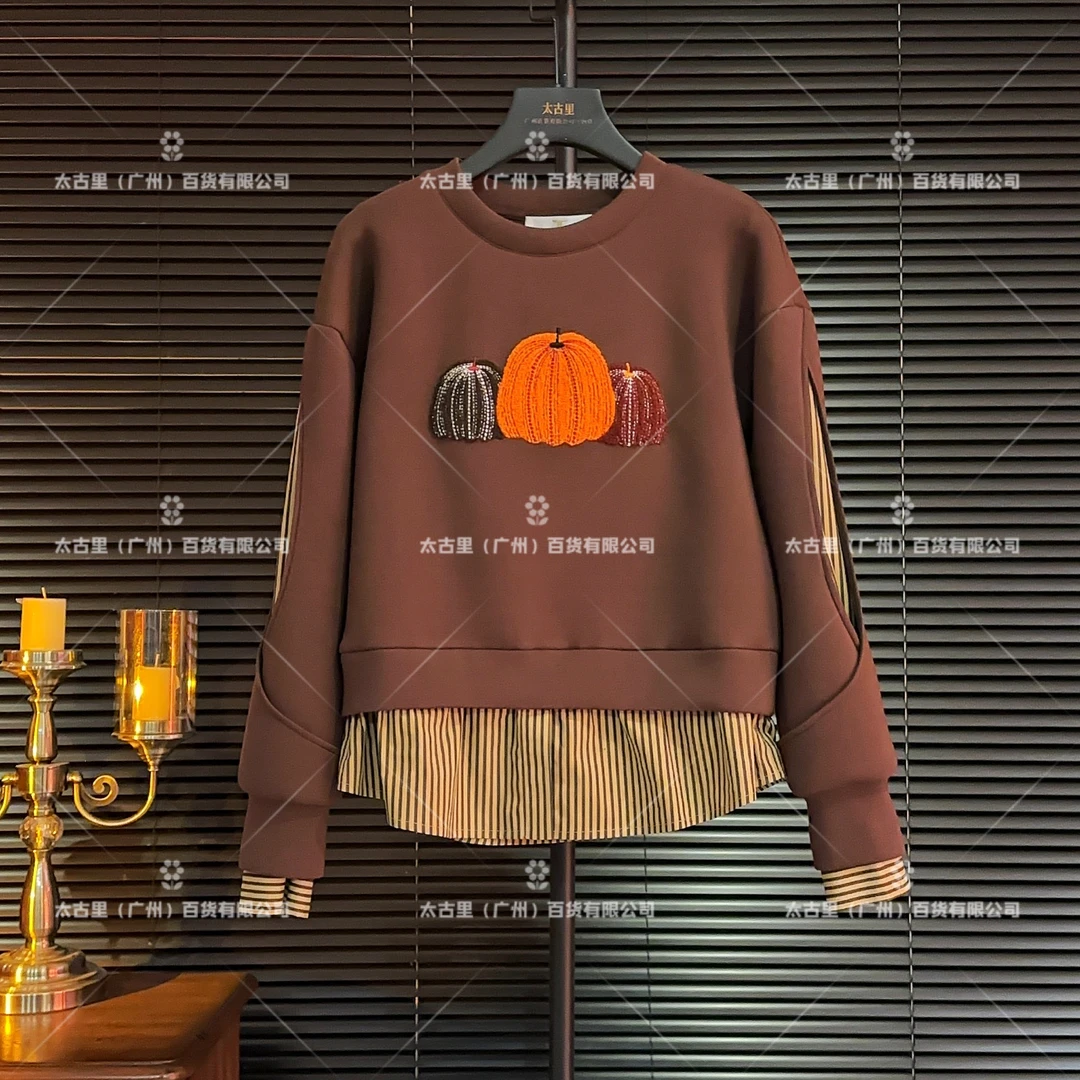 【XY】【52】秋季新款假两件百搭休闲风女款卫衣NH-Q0287