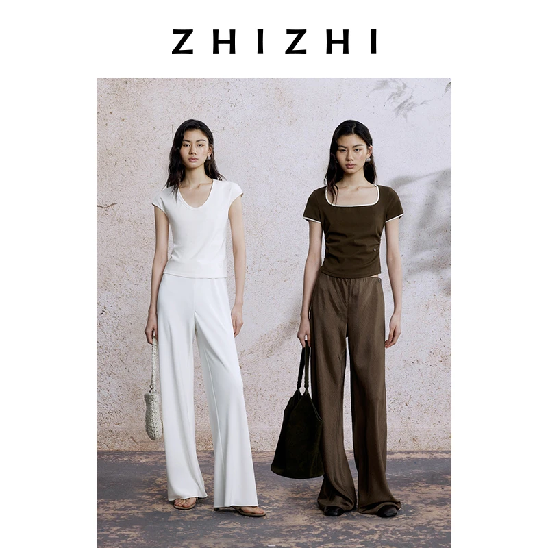 致知 柳稍阴 直筒休闲裤2025夏季新款垂坠感轻薄显瘦ZZ2EMWK1061
