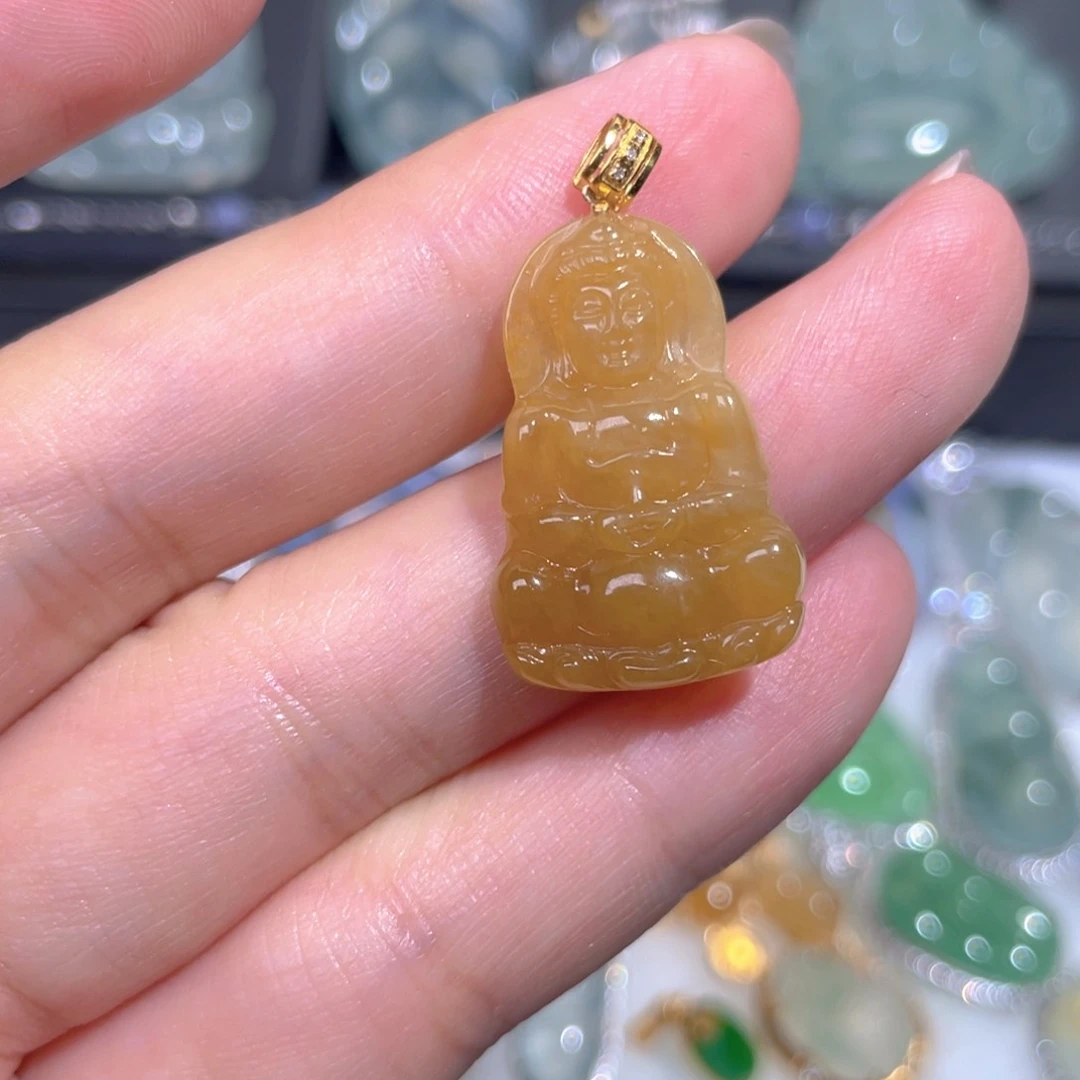 颈饰18K金镶嵌翡翠翡翠