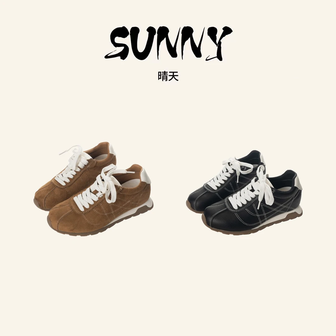 【晴天甄选】2025秋冬新款舒适平底内增高3cm休闲板鞋德训鞋