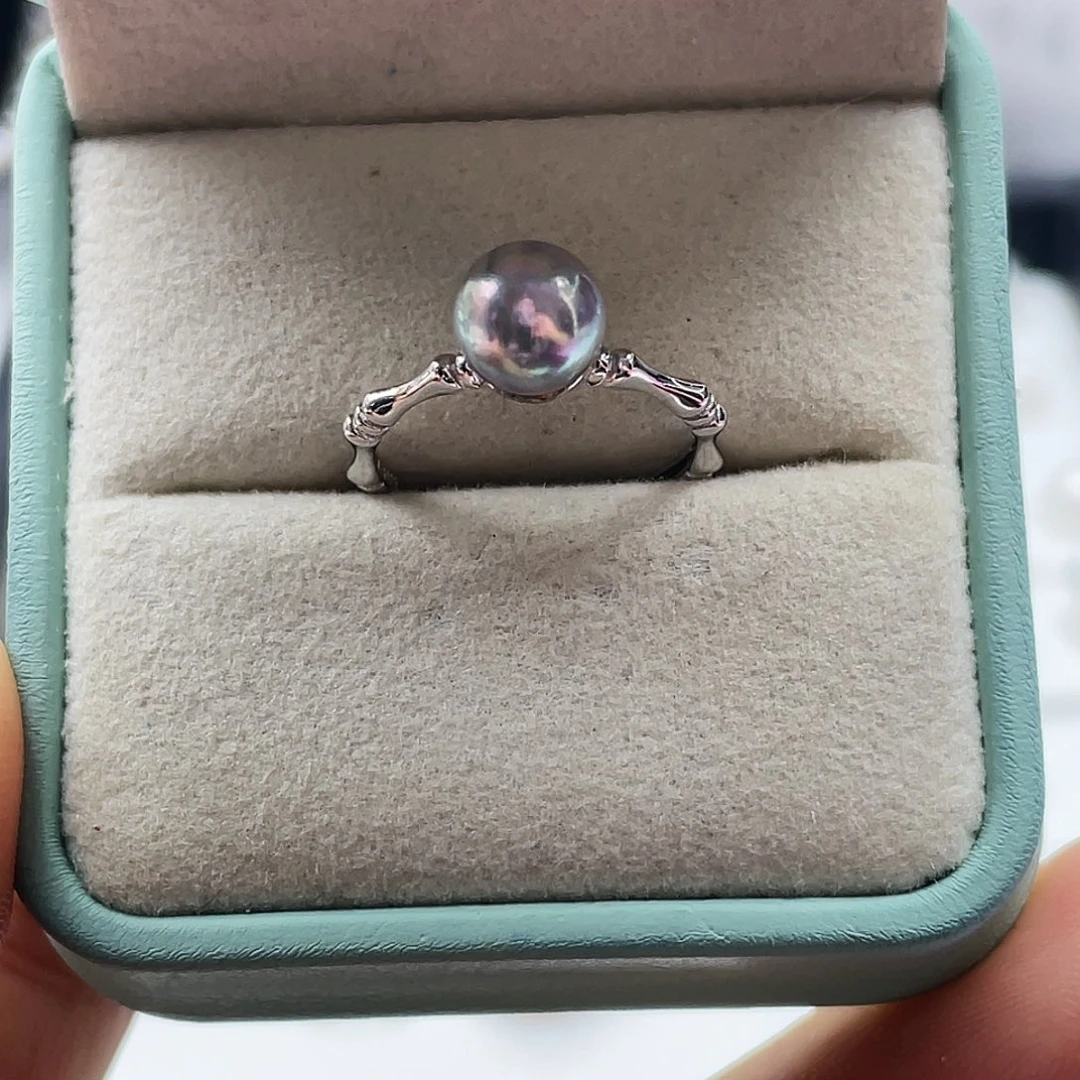 戒指银S925镶嵌海水珍珠