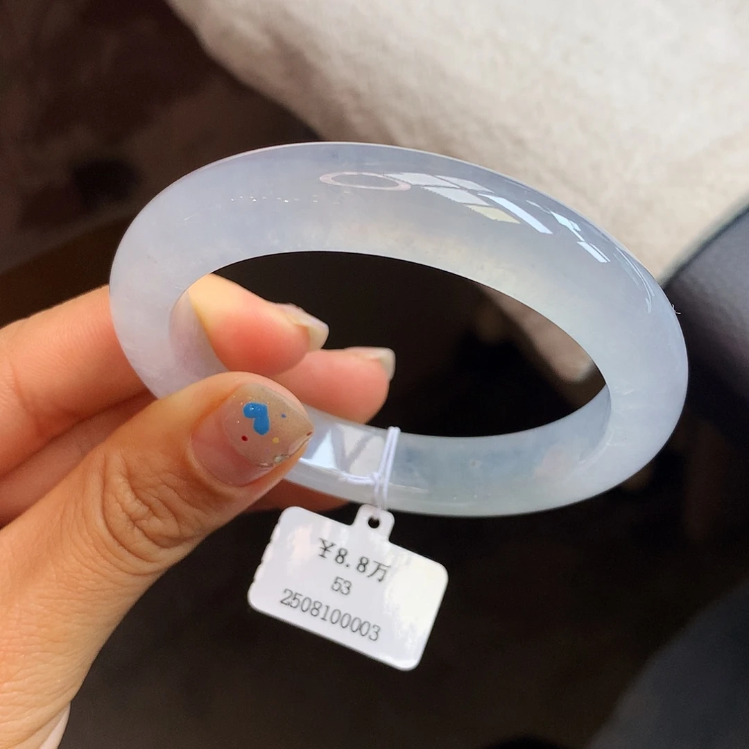 未镶嵌手镯翡翠53白月光正圈