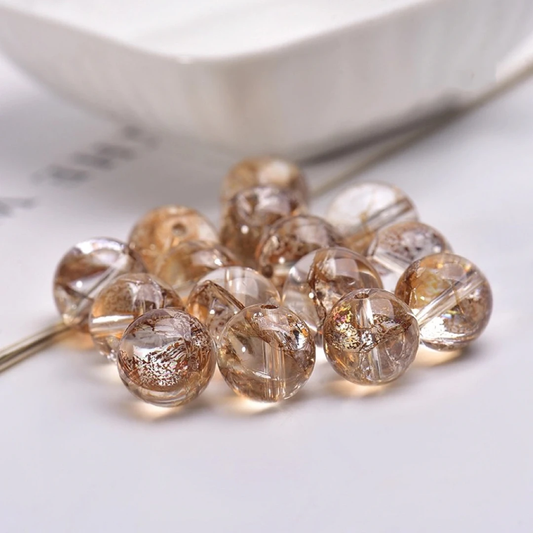 天然金箔锦鲤胶花单珠手工diy配件Y0306多样性发其一