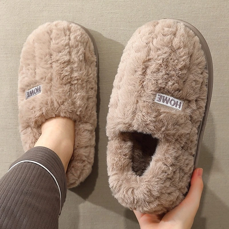 包跟棉拖鞋男士冬季2025新款家居室内防滑保暖厚底毛毛绒棉拖鞋女