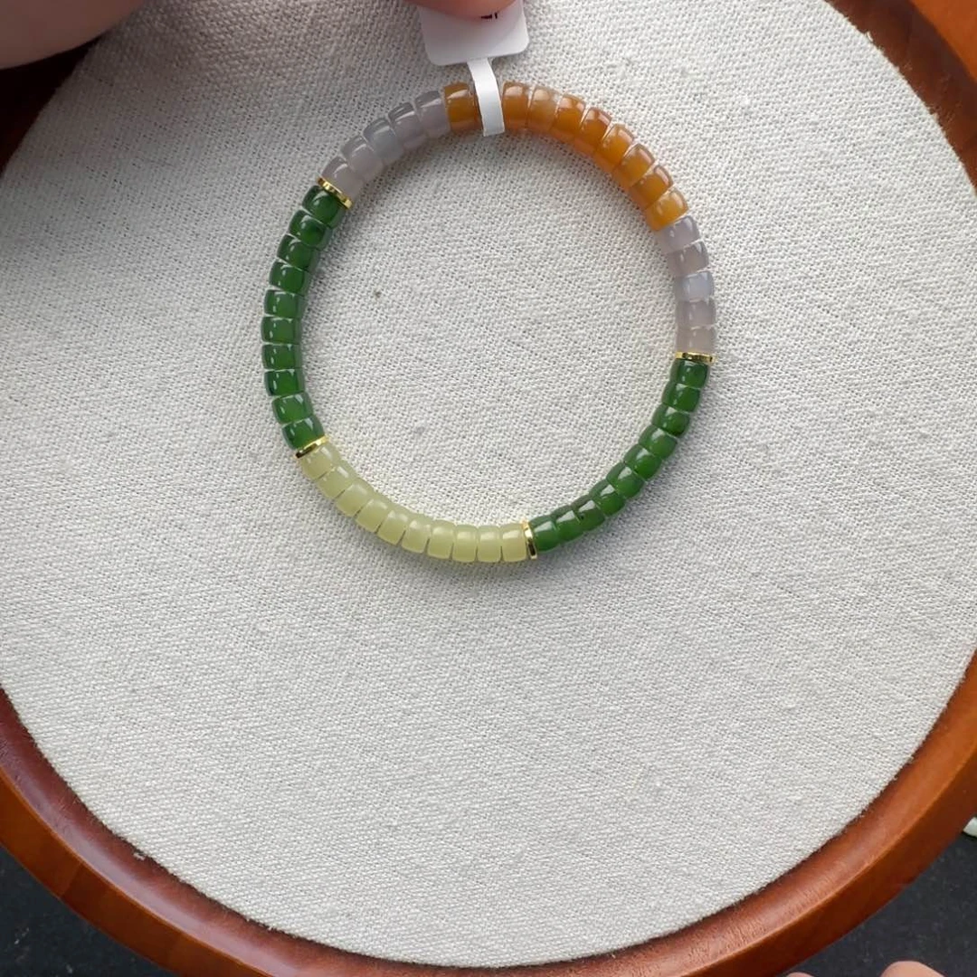 和田玉未镶嵌手链卡6药片，46