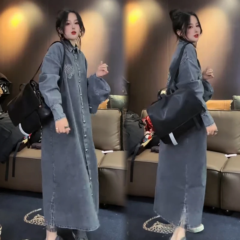 2025秋季新款时尚显瘦气质网红高档女高级百搭宽松大码牛仔外套潮