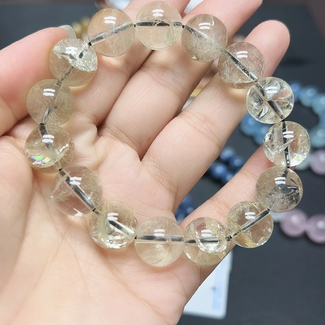 未镶嵌手链水晶黄阿赛14毫米38号