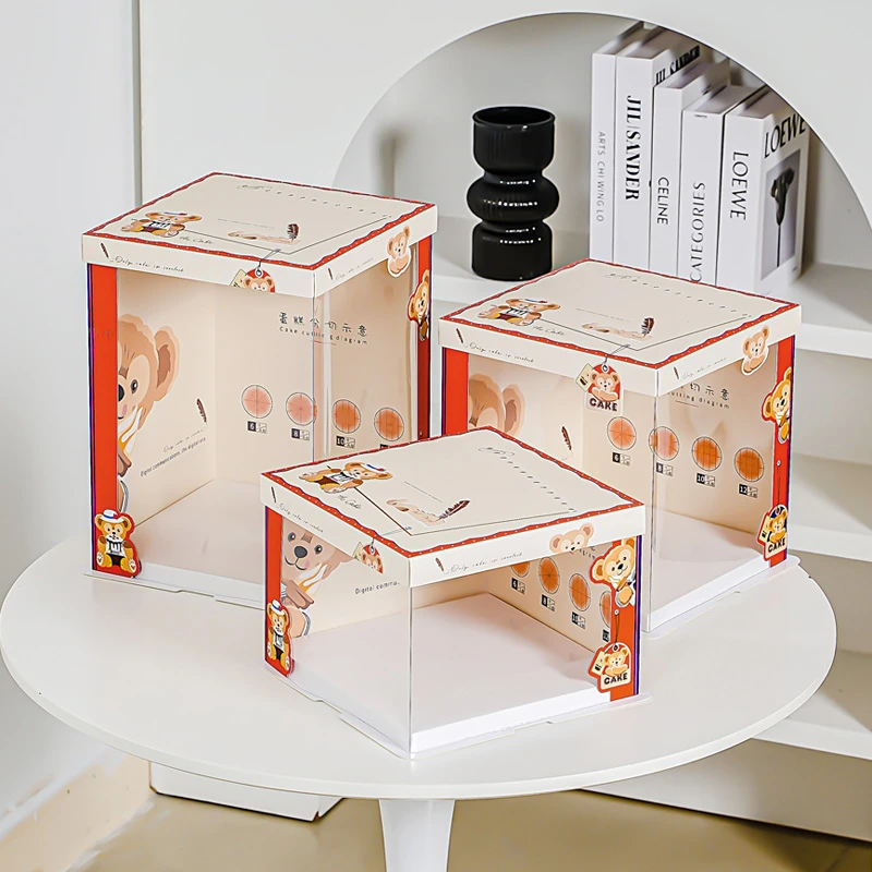 新款半盒子单层加高盒子批发生日蛋糕包装盒