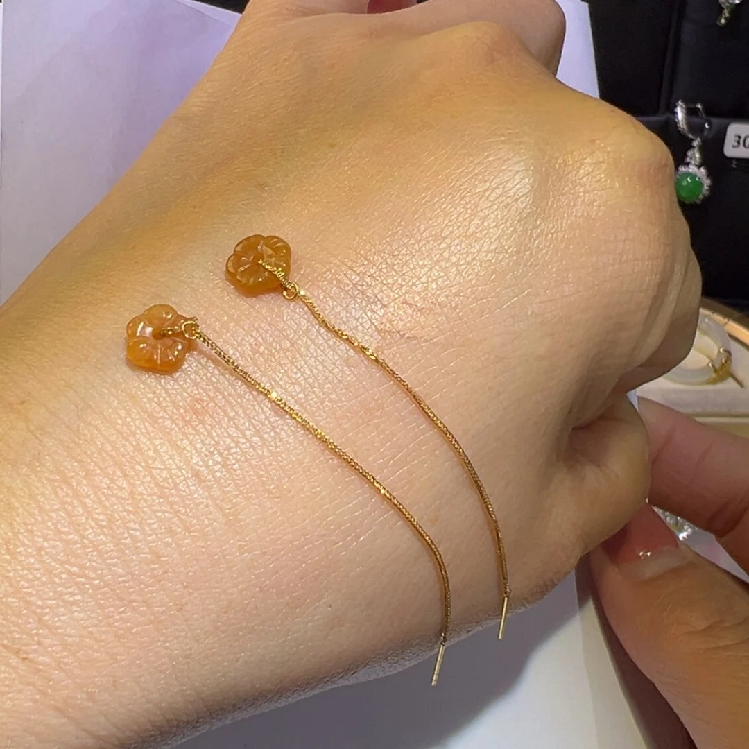 翡翠颈饰18K金镶嵌耳环