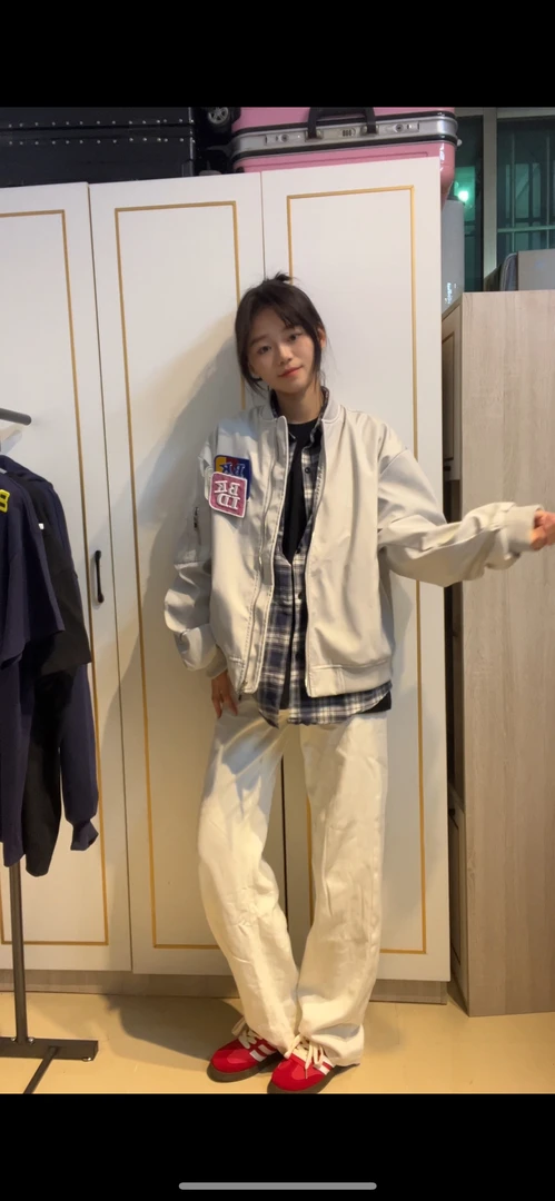 FOYGOB美式复古刺绣魔块术贴宽松飞行服男女情侣春秋外套夹克潮