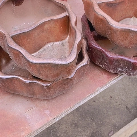 紫砂花盆长17宽13高度6瑕疵