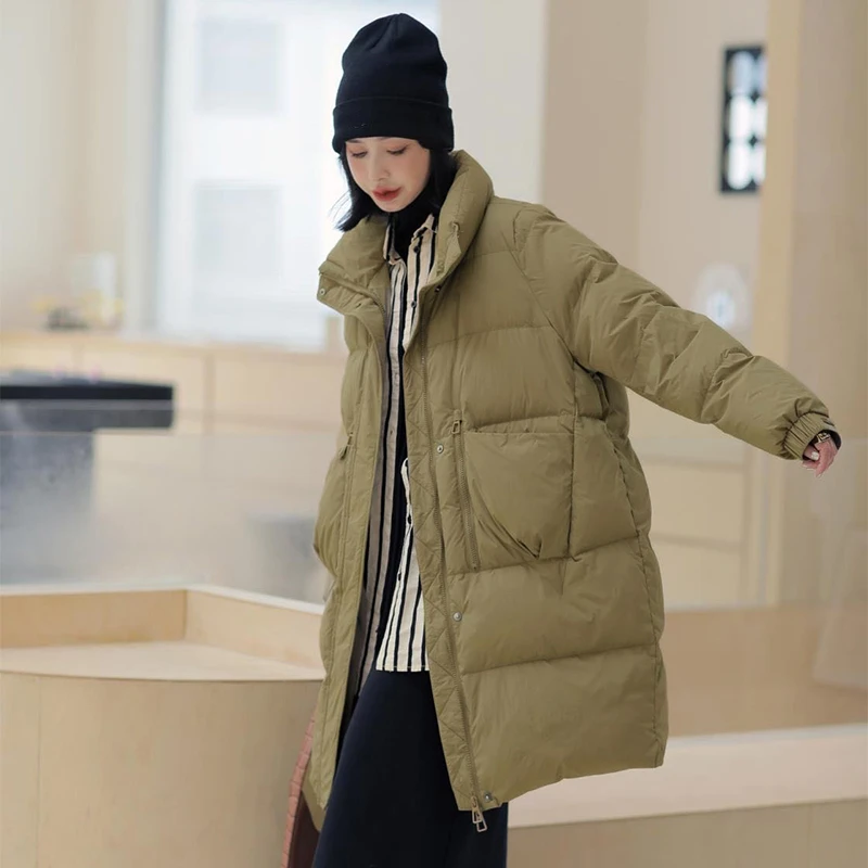 【暖意】新国标90白鸭绒保暖防风中长款羽绒服B7532#822058#26103