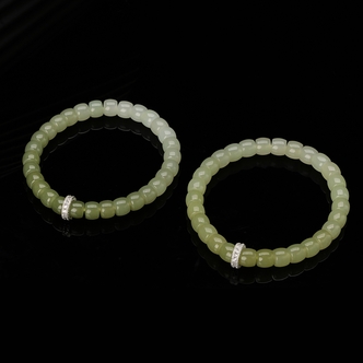 【小北珠宝】和田玉DIY单圈手串约5*7mm【多样性发一件】