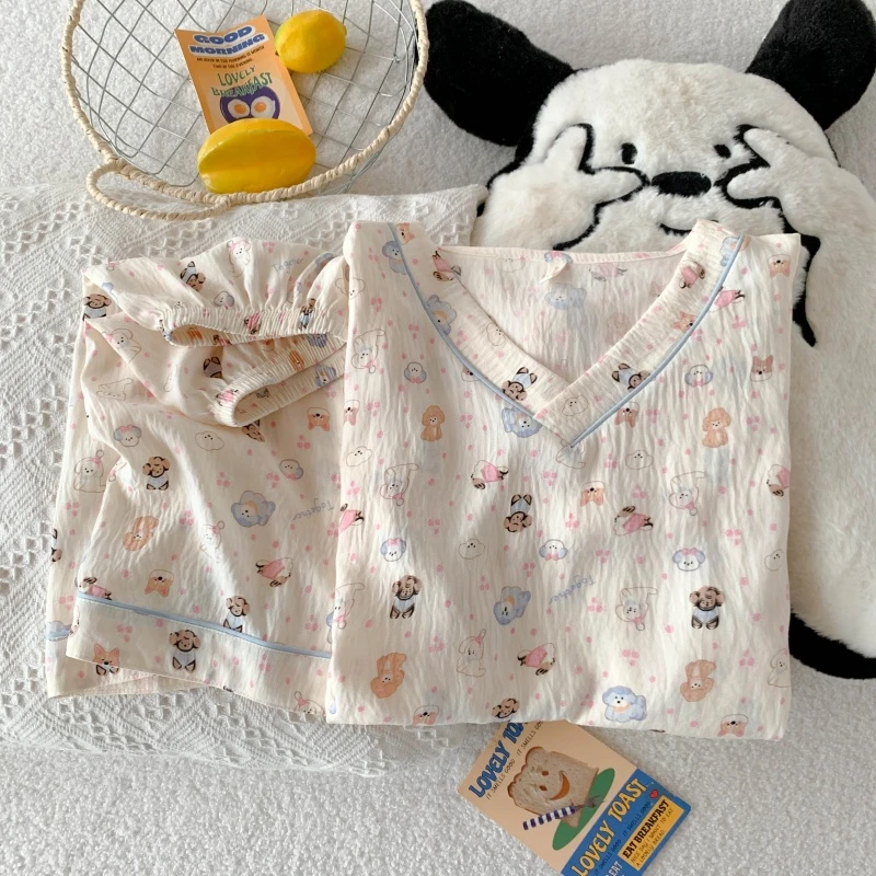 小狗派对云朵棉睡衣夏秋冬季女款爆款2025新款家居服套装长短袖裤