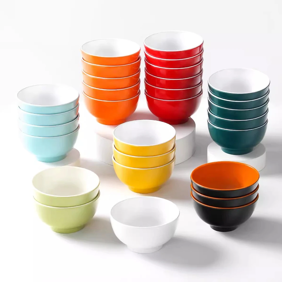密胺A5餐具小碗双色商用餐厅饭店米饭碗汤碗粥碗火锅店蘸水调料碗