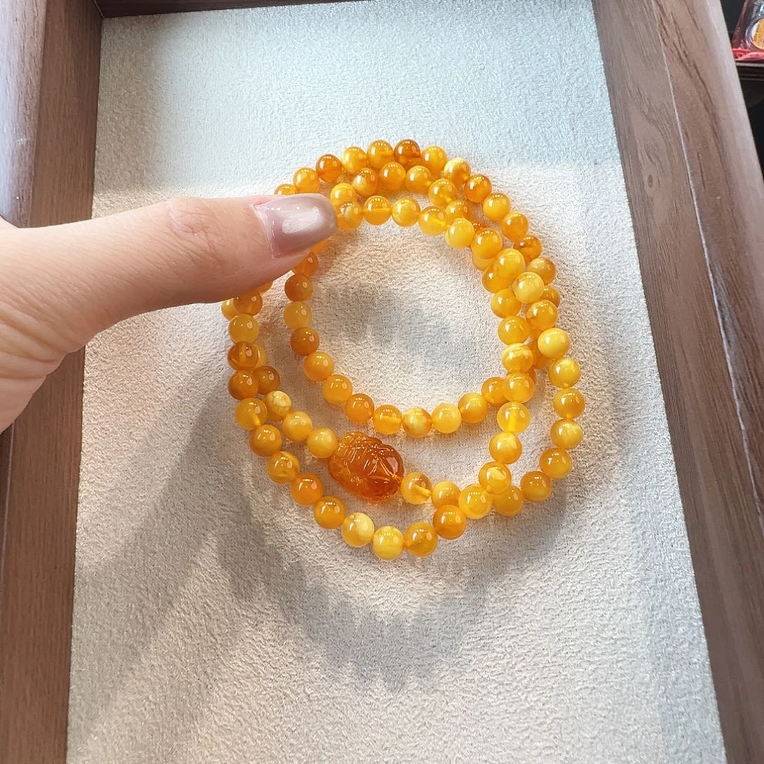 蜜蜡未镶嵌手链蜜蜡6.1mm