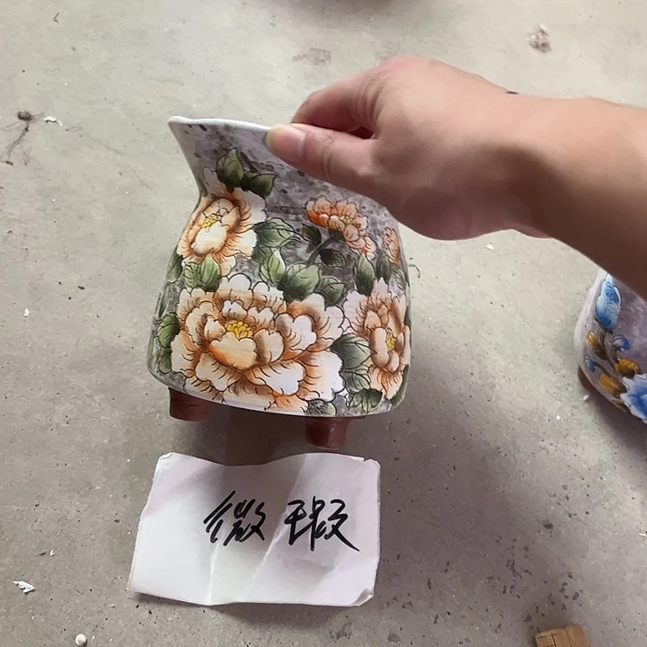 我***界景德镇幸运花盆手绘韩式花盆