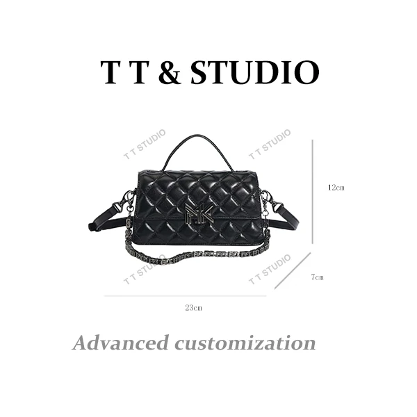 【TT Studio】FES-6013-黑色RAIN.CUN简约腋下斜跨轻奢女包