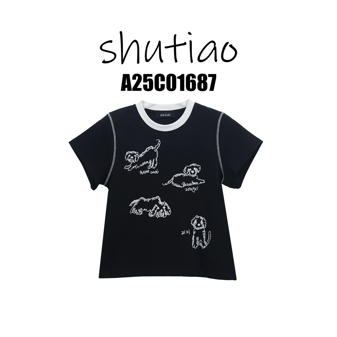 【SHUTIAO】2025春夏：新款小众设计款T恤A25C01687