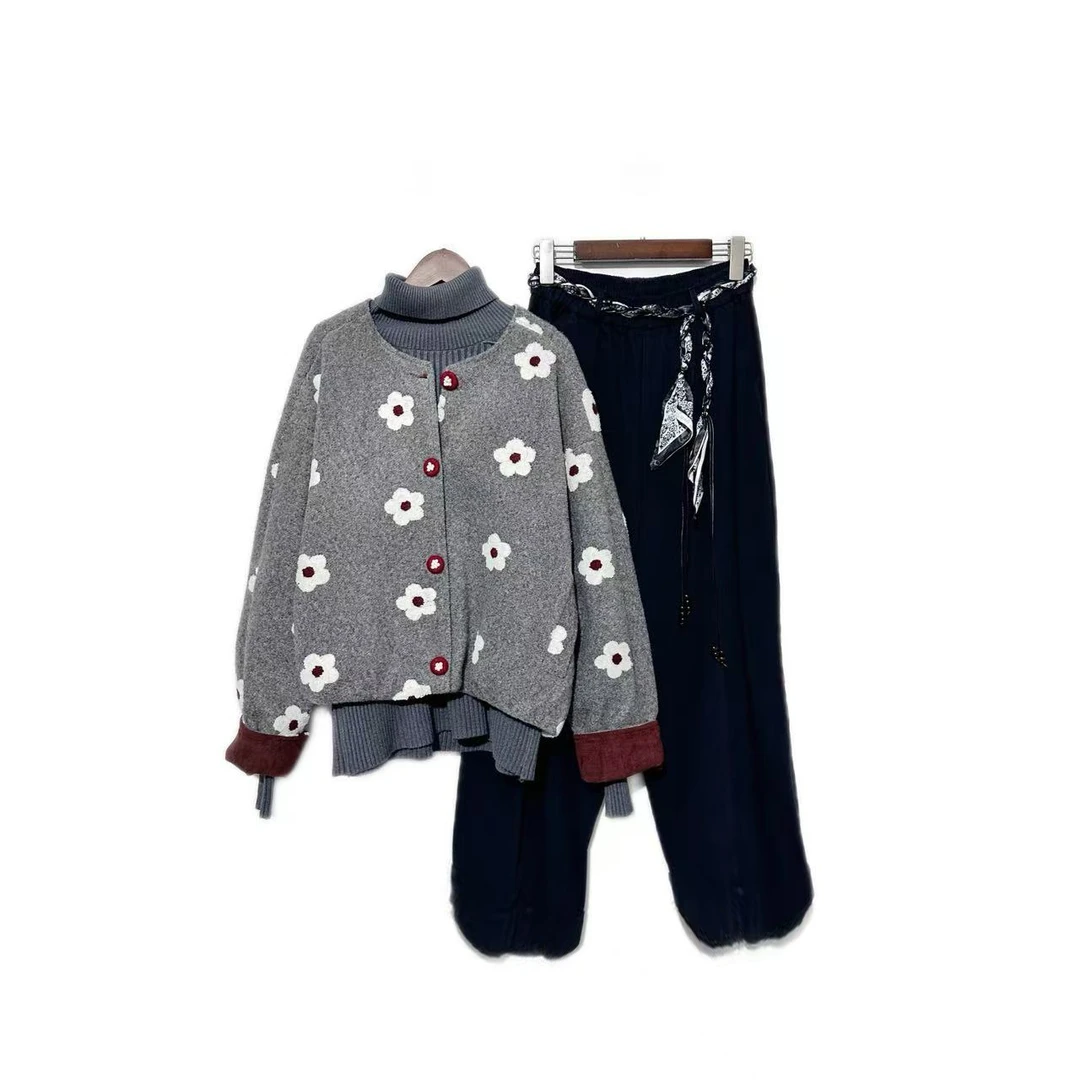 【套装】冬季高档加厚保暖新款套装百搭气质女装9693[RY]J