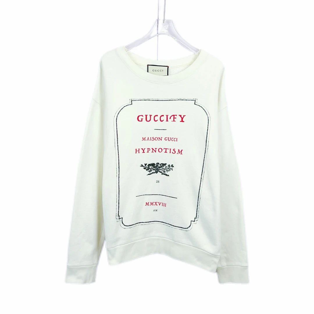 99新 GUCCI/古驰 011956 字母Logo印花长袖卫衣 XS码