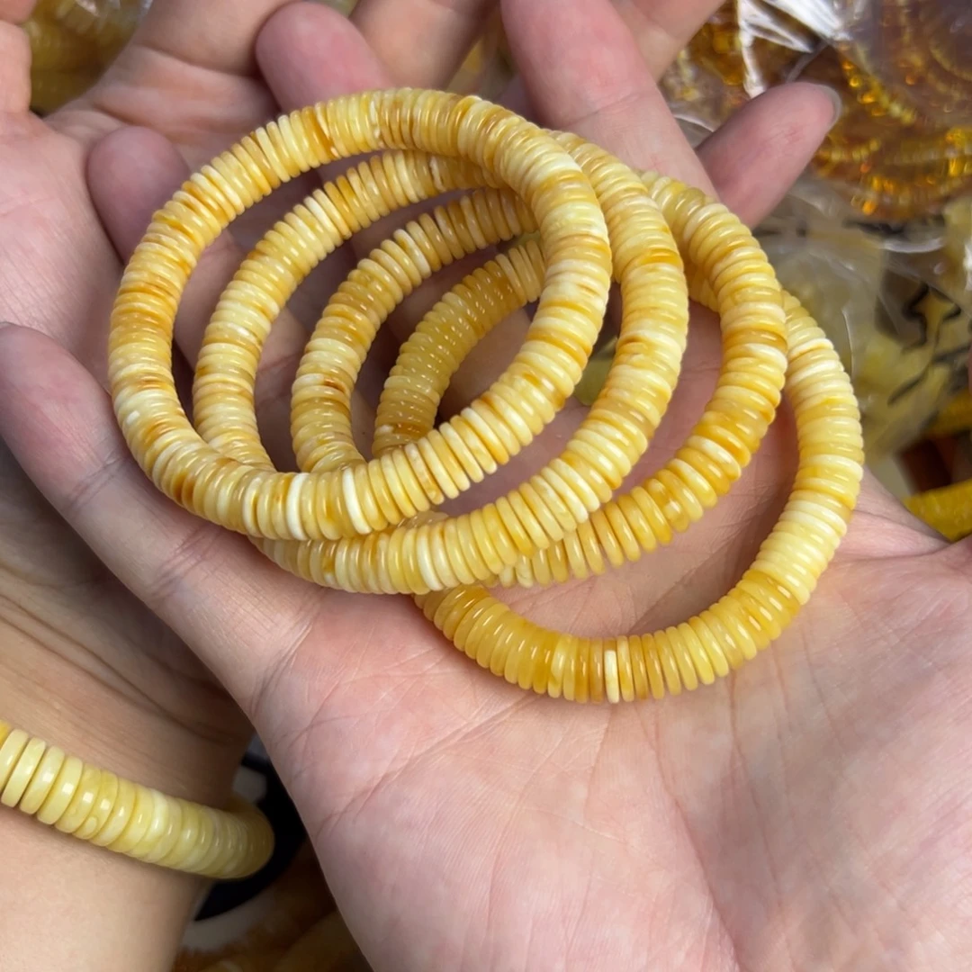 琥珀未镶嵌裸石8mm沁色多样发其一001