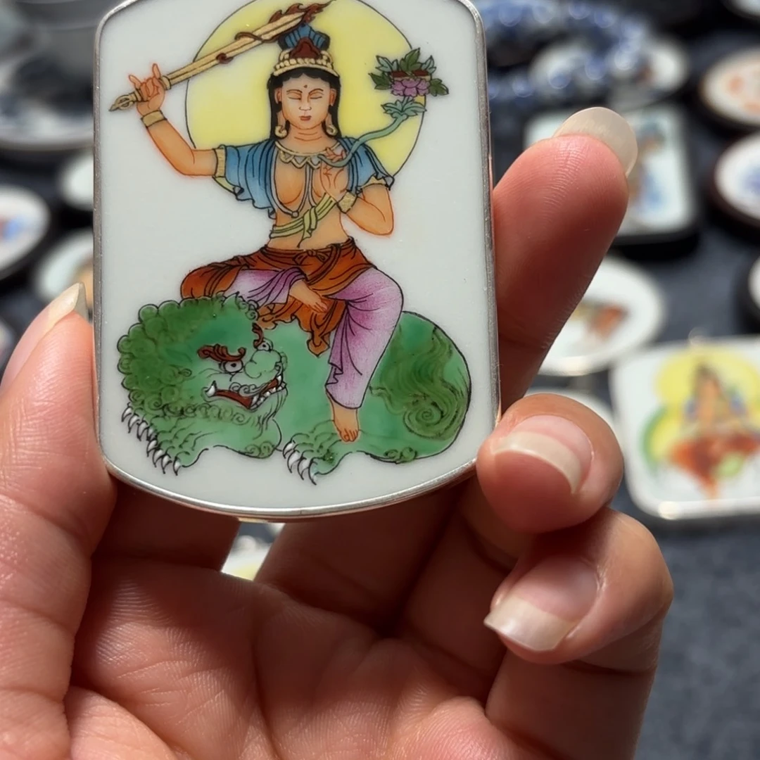 幸***福瓷片文殊菩萨一个