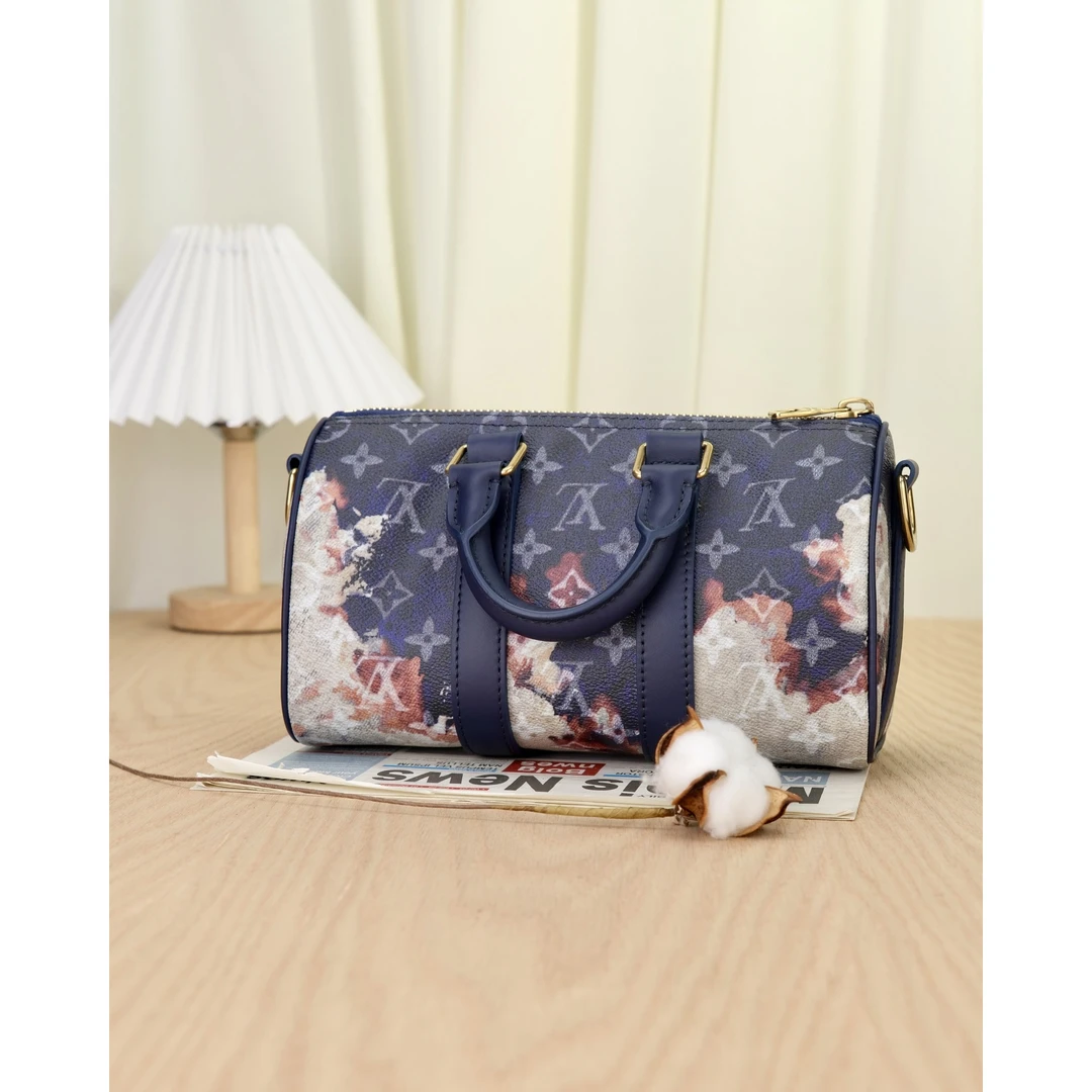 99新 LouisVuitton/路易威登 (6253)LV keepall 25火烧云手提包