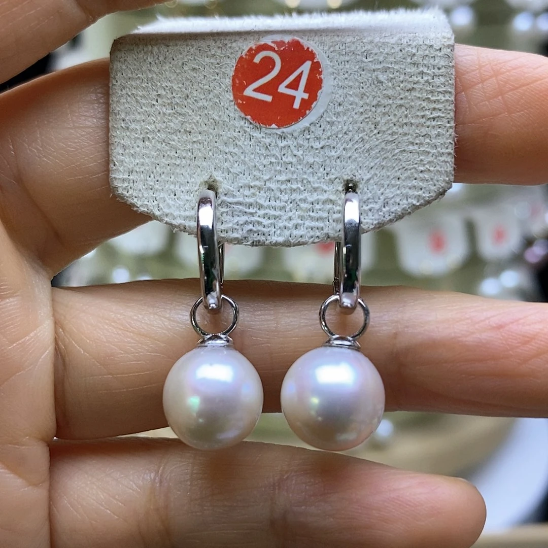 淡水珍珠耳饰银S925镶嵌