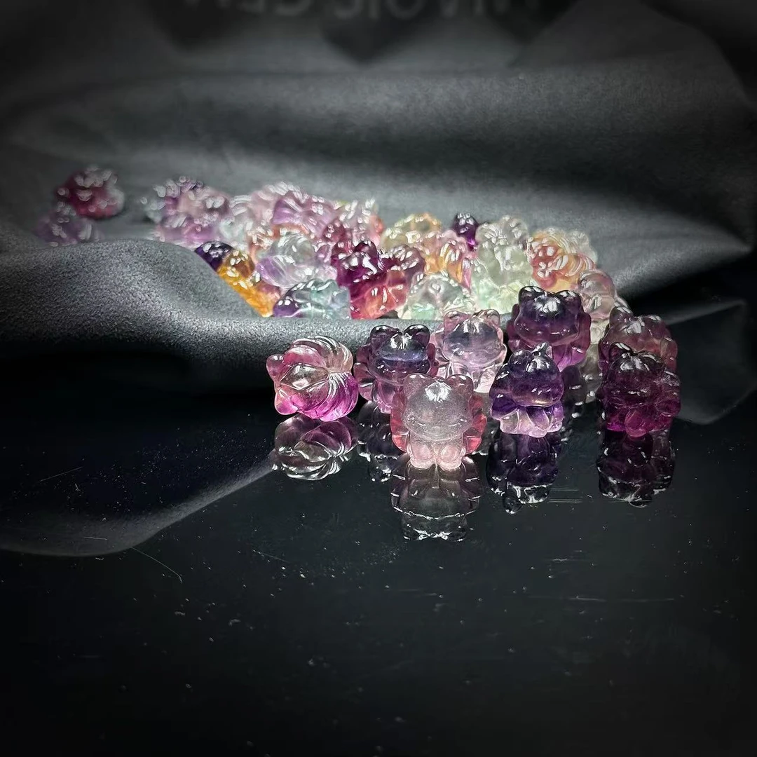 【缪老师严选】SJ0871 萤石九尾狐吊坠 多样性发其一