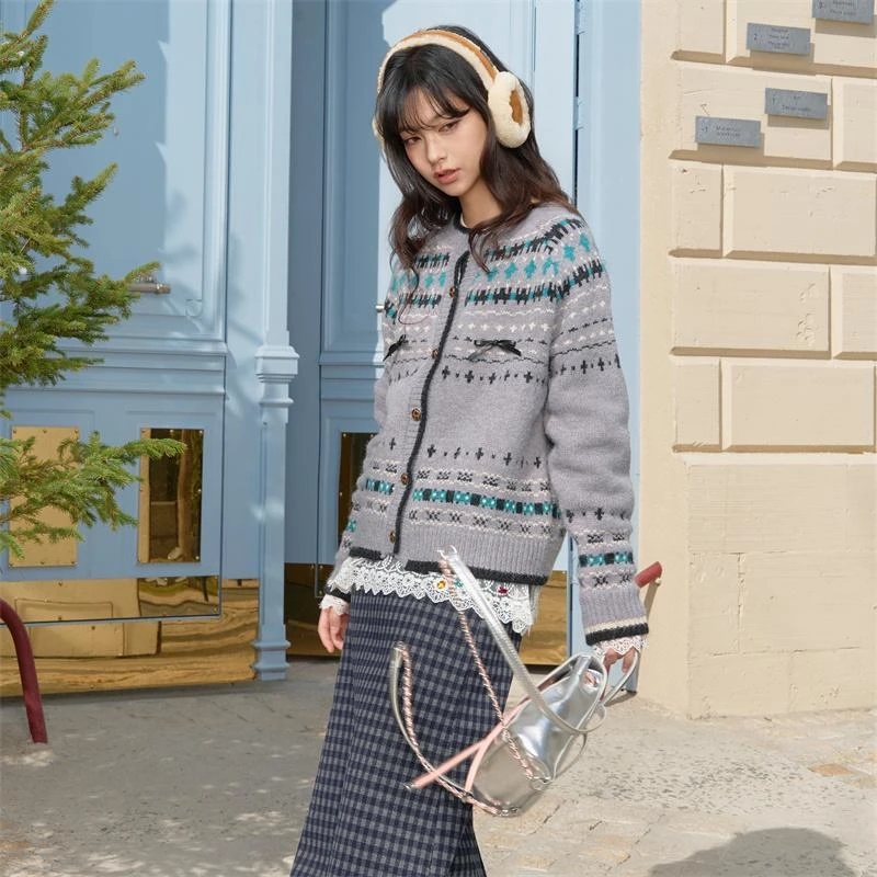 CLOUD SEASON 费尔岛蝴蝶结毛衣 CKS25056