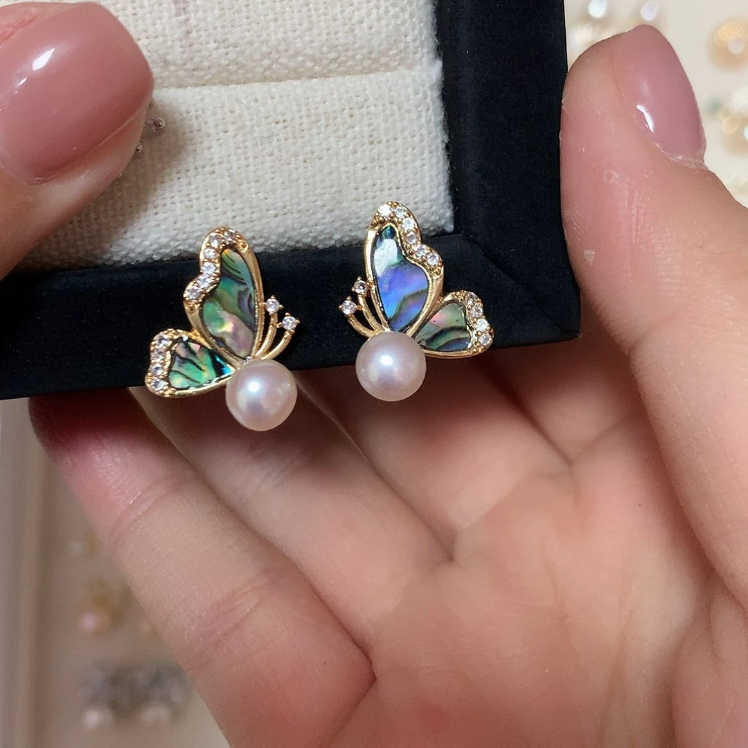 淡水珍珠耳饰合金