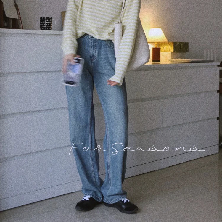 【海盐蓝理想裤】一条夏日可穿的显瘦直筒牛仔裤