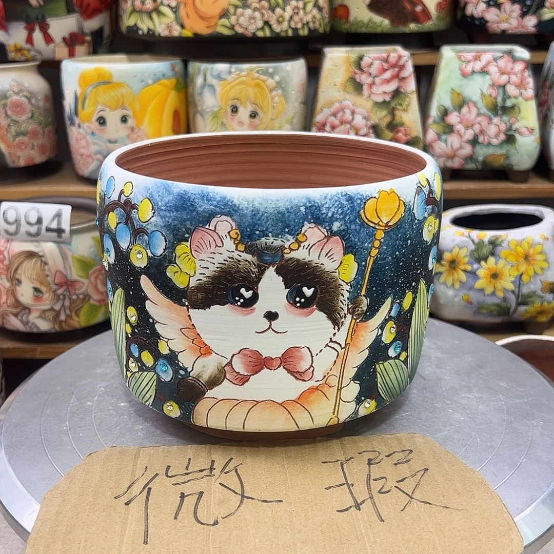 景德镇炫彩手绘口15高13