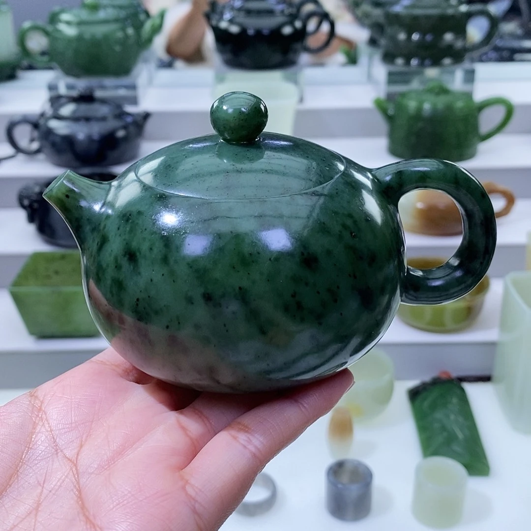 和田玉未镶嵌挂件茶壶