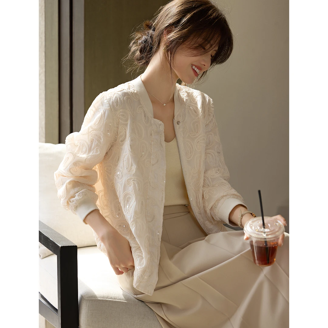 JOVKATTI新中式国风休闲外套女2025春秋款高端优雅时尚百搭棒球服