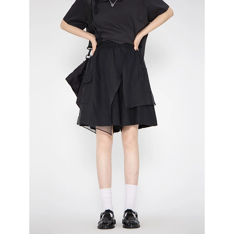 搭片格纹短裤女休闲百搭显瘦