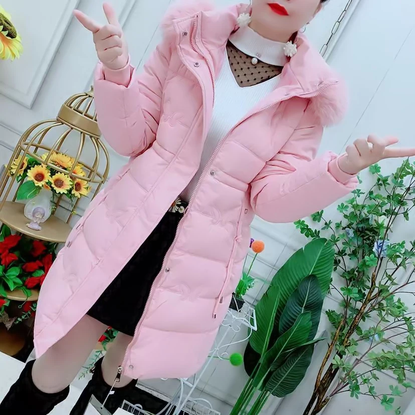 冬季新款中长款棉服保暖棉衣收腰韩版女棉袄毛领时尚显瘦休闲外套