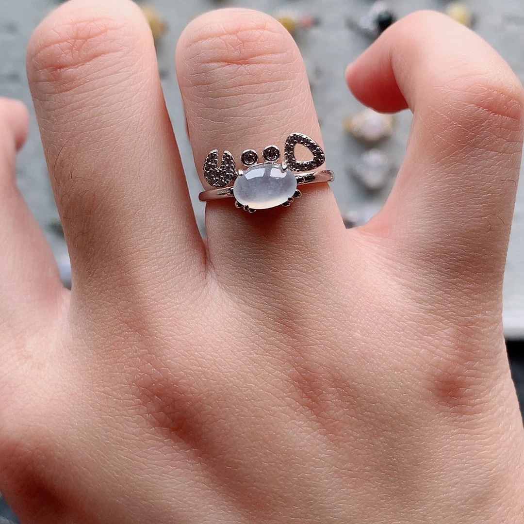 翡翠戒指银S925镶嵌0003