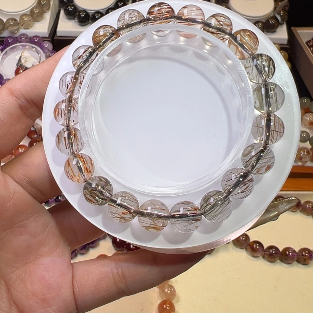 手链未镶嵌发晶透体黑金超9m