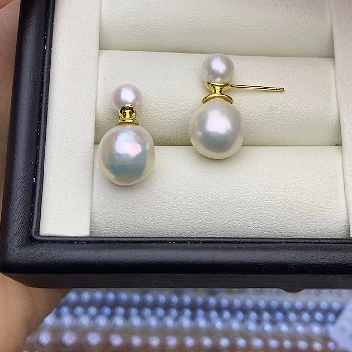 淡水珍珠银S925镀金镶嵌颈饰6-7/10-11mm