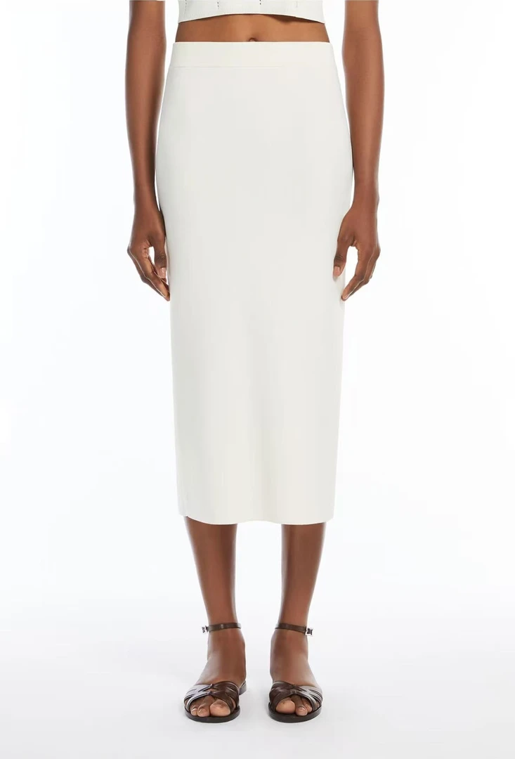 全新未使用 MaxMara 25年新品Losanna中长款开叉铅笔裙修身半身裙