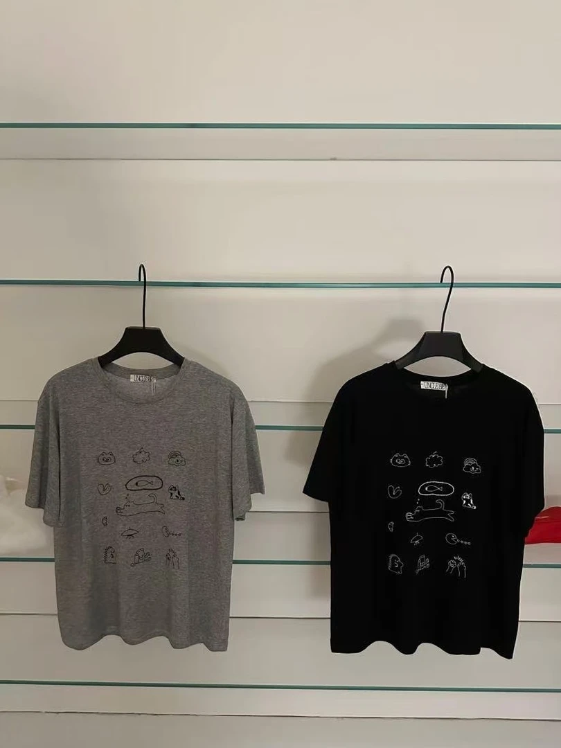 温柔瑶-Uncle Be#卡通云朵素线小猫短袖T#9837【福福】