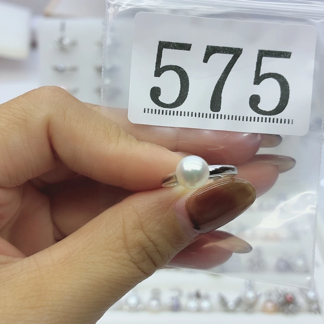 扬***笑银S925镶嵌淡水珍珠珠宝奇石575