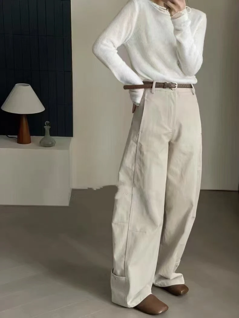 59579 米白工装弯刀裤休闲裤 59571上青 59570卡其 59572白