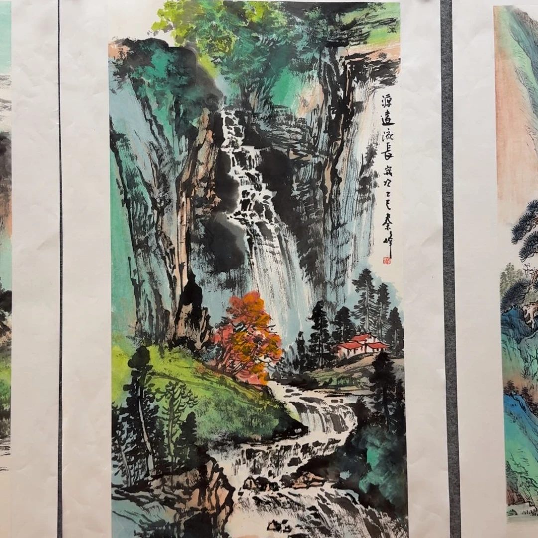 国画秦峰三尺山水