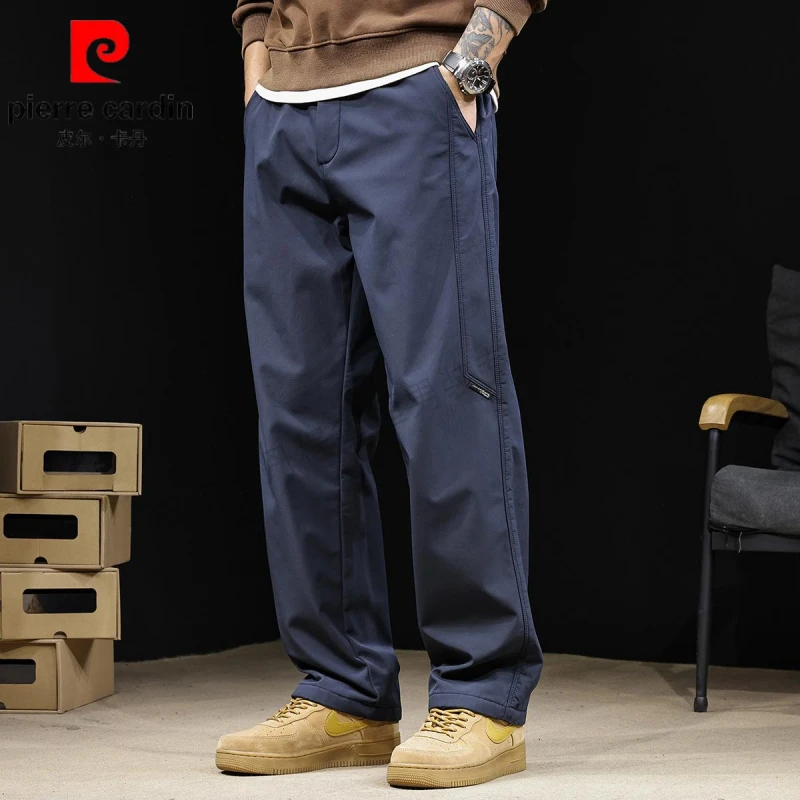 皮尔卡丹高级感春秋直筒休闲裤男装百搭款新款宽松冲锋大码长裤潮